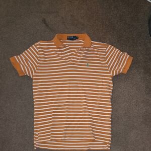 Polo by Ralph Lauren Orange and White Striped Shirt
